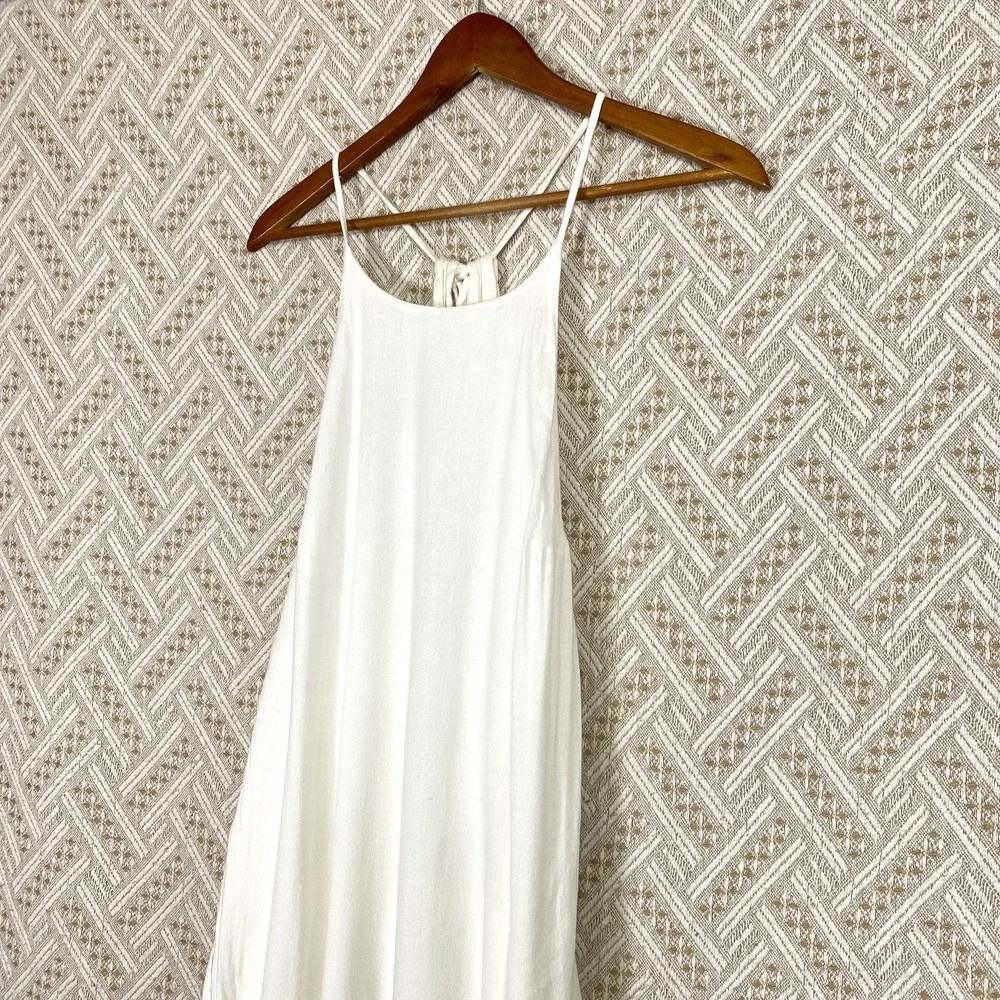 Free People Sz Medium Maxi Dress Coastal Gauze Cottagecore Fairy Beach Ethereal